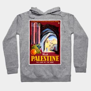 Vintage Travel Poster Visit Palestine Hoodie